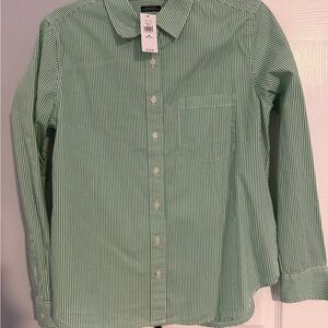 GAP Green Striped Button Down Shirt